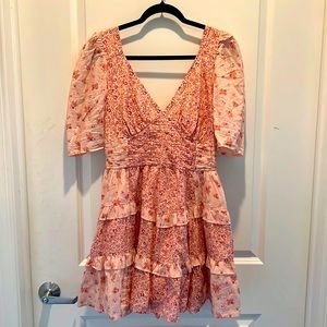 AE Half sleeve pink floral dress